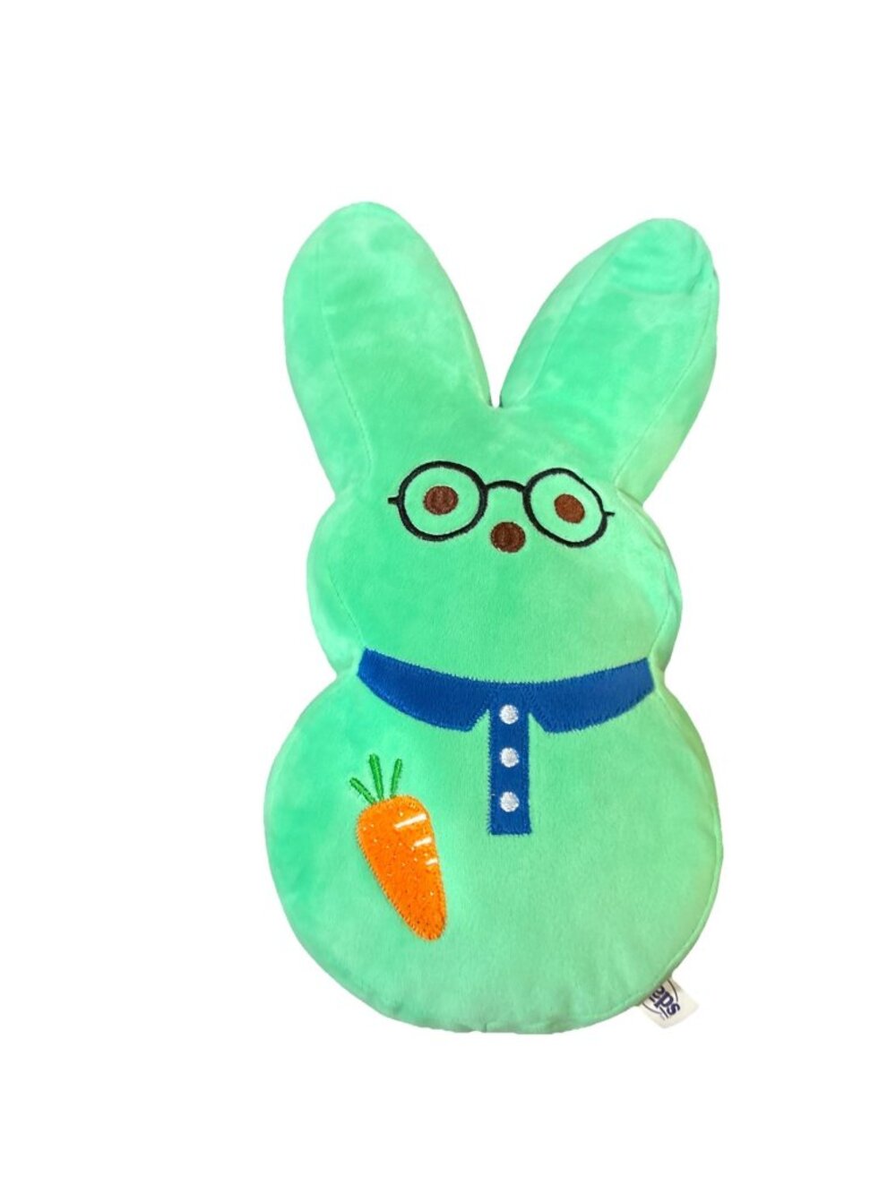 Peeps Dress Up 8" Bunny Plush Green Rabbit With Glasses & Carrot 2022